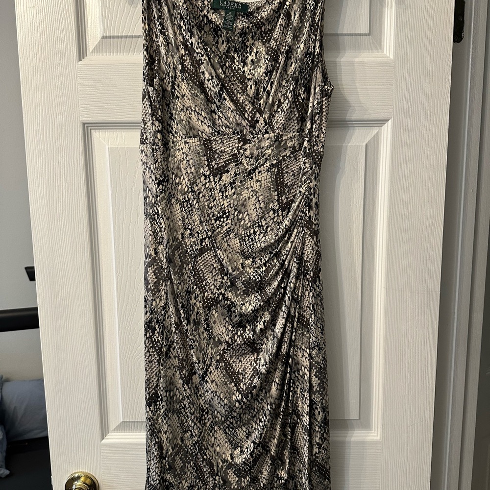 EUC - Ralph Lauren Snake Print Dress - Black and Gray